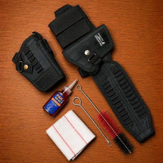 3-in-1 Tactical Parachute Combo | Double Magazine Holster + Clipper Holster + FREE Gun Cleaning Kit