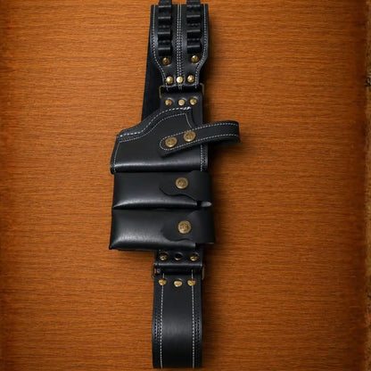 Premium Handcrafted Double Magazine Leather Holster | 9mm & .30 Bore Compatible