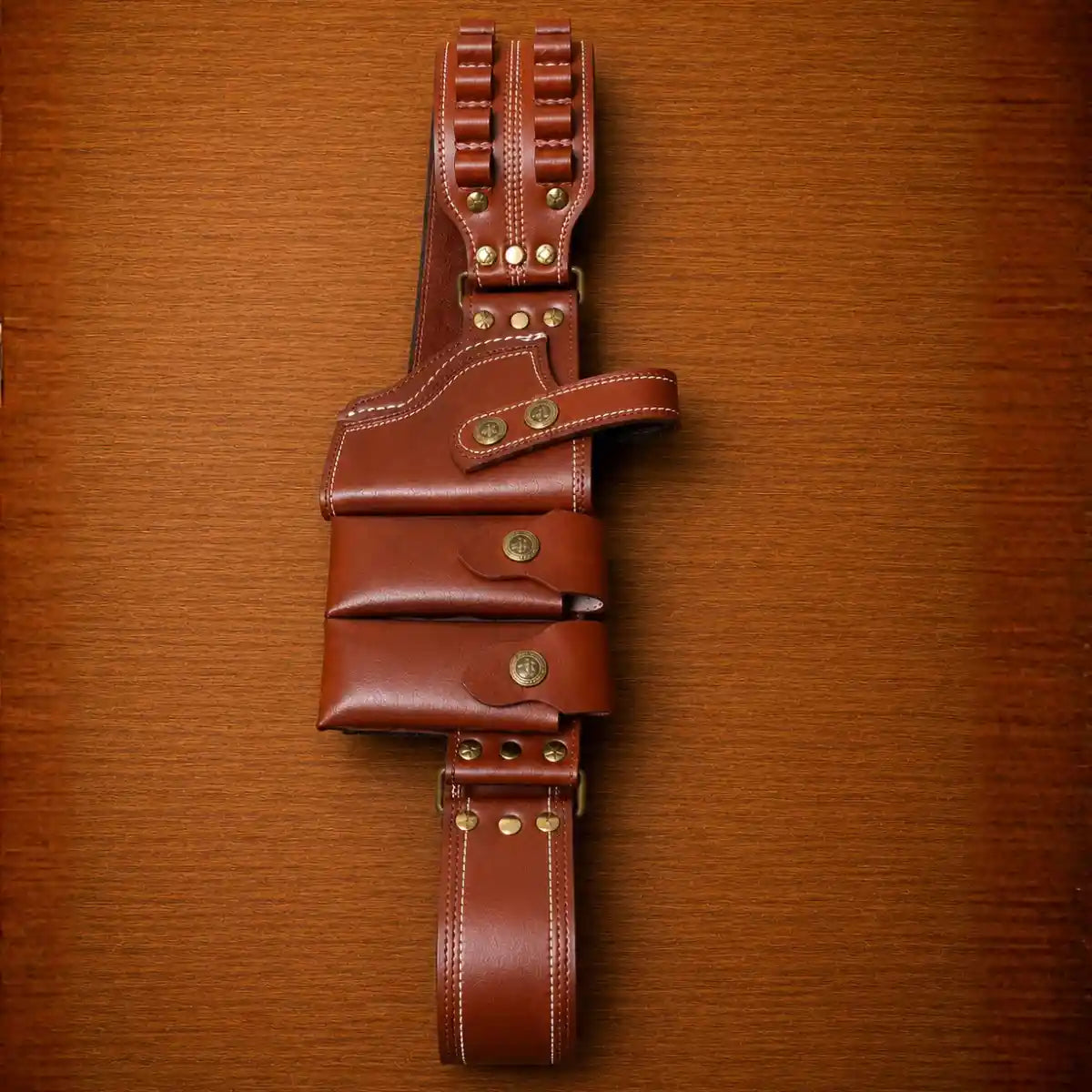 Premium Handcrafted Double Magazine Leather Holster | 9mm & .30 Bore Compatible