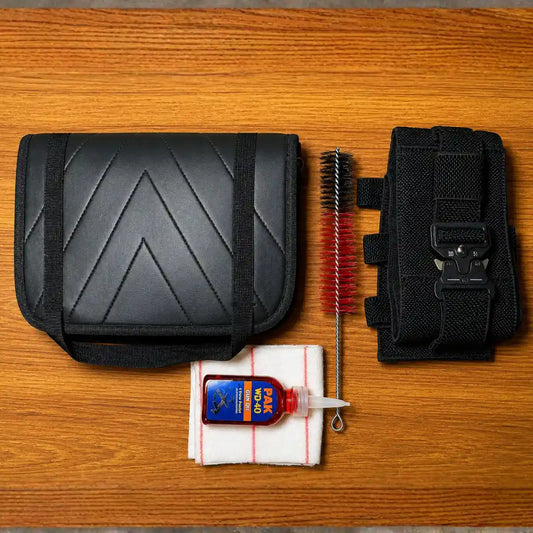 Ultimate 3-in-1 Carry Kit | Belly Band Holster + Leather Pistol Bag + FREE Cleaning Kit